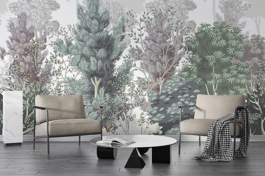 Group of trees and bushes