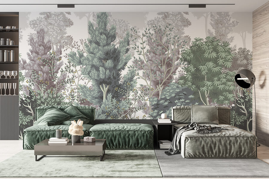 Group of trees and bushes