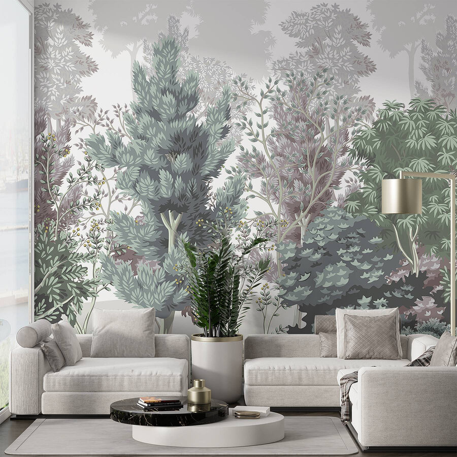 Group of trees and bushes