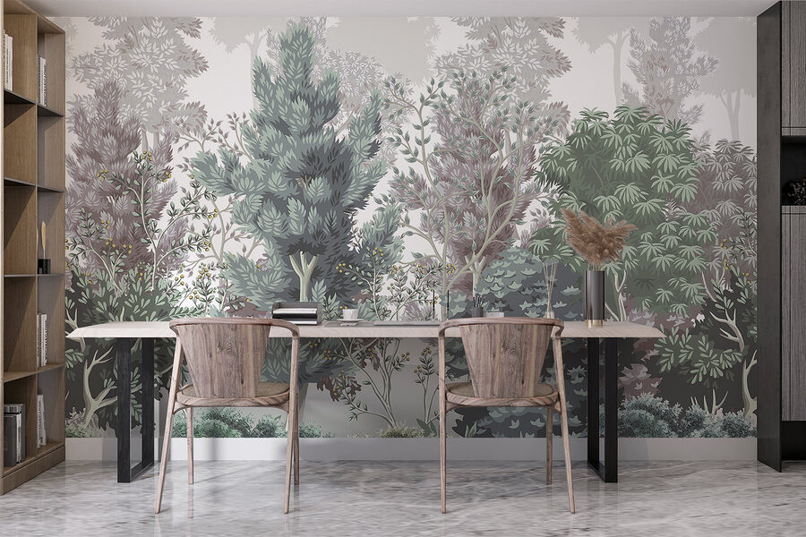 Group of trees and bushes