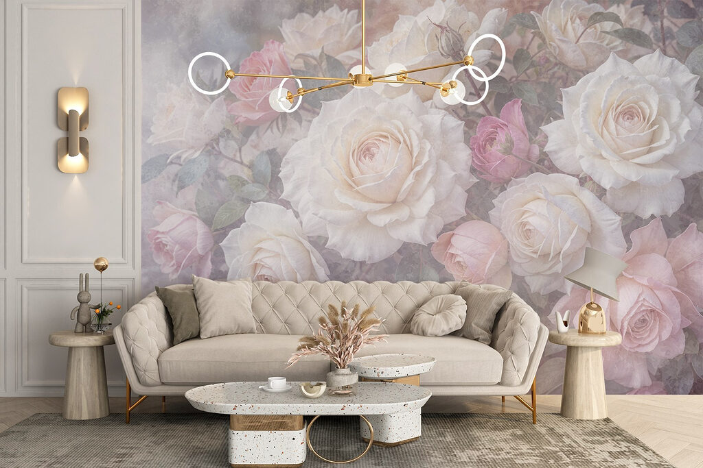 Group of white and pink roses Group of white and pink roses