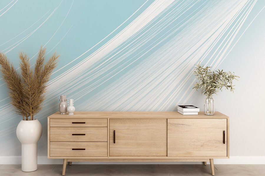 White lines on a blue background