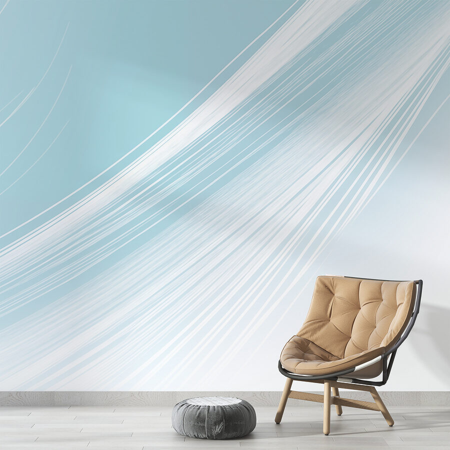 White lines on a blue background