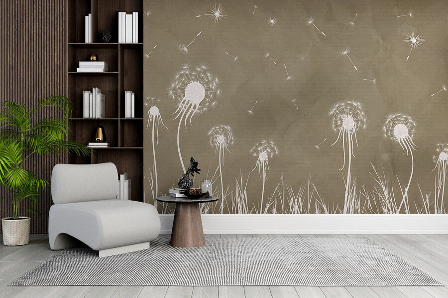Wall murals Dandelion flowers and grass - Image 2