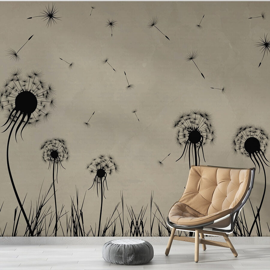 Wall murals Dandelions blowing in the wind