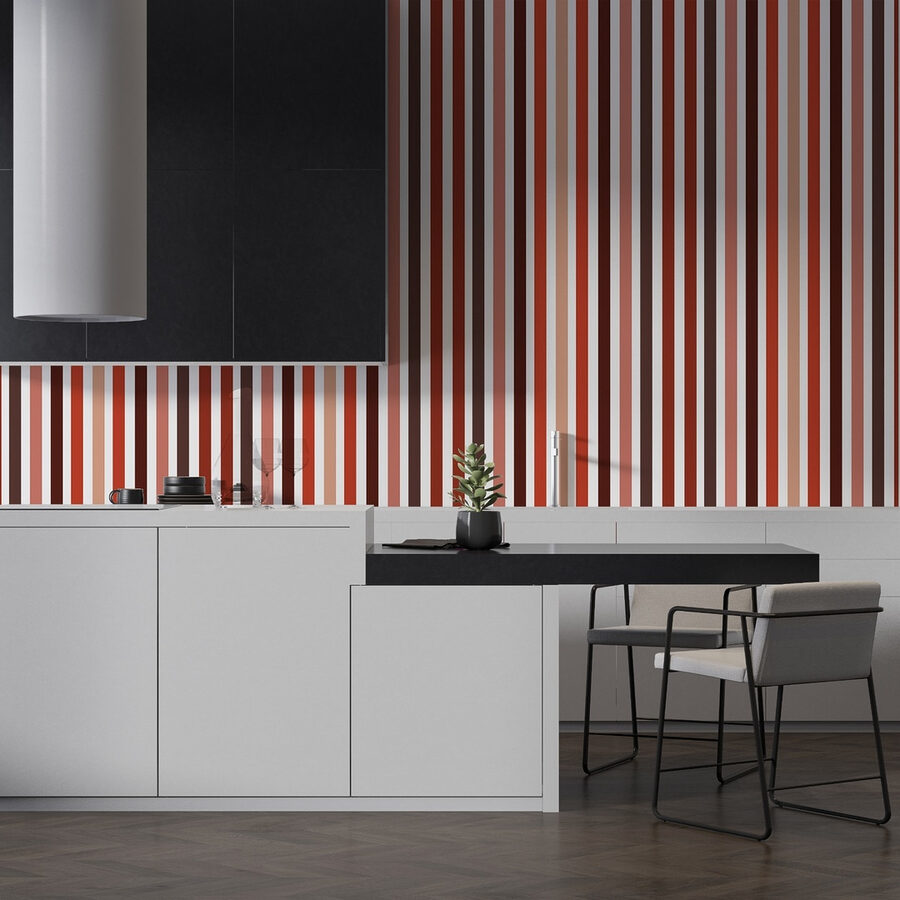 Wall murals Vibrant stripes in warm tones.