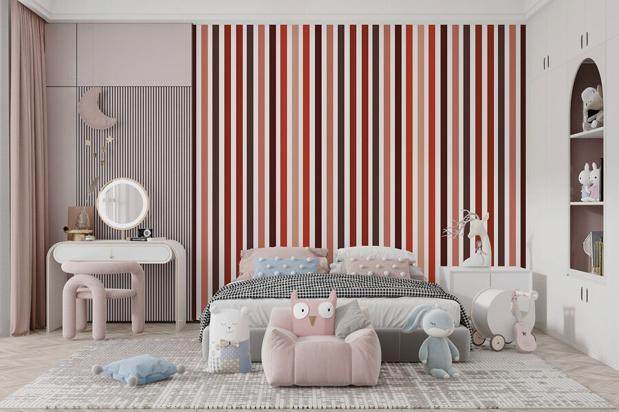 Wall murals Vibrant stripes in warm tones. - Image 2