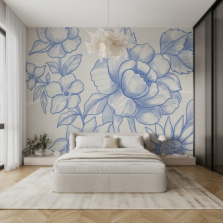 Drawing of flowers and leaves
