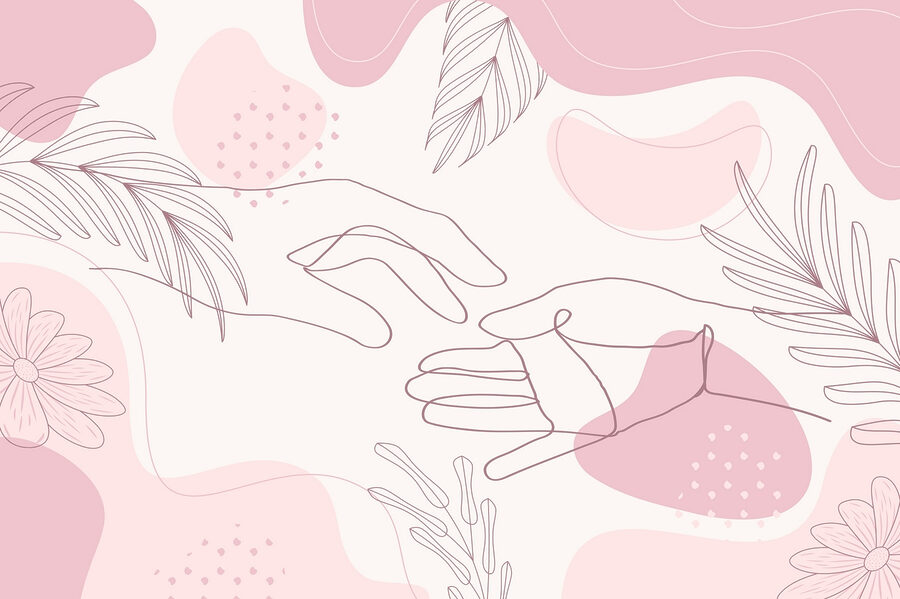 Wall murals Drawing of two hands - Image 3