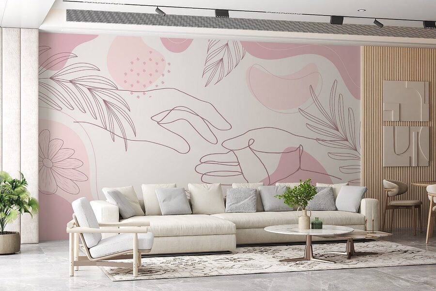 Wall murals Drawing of two hands