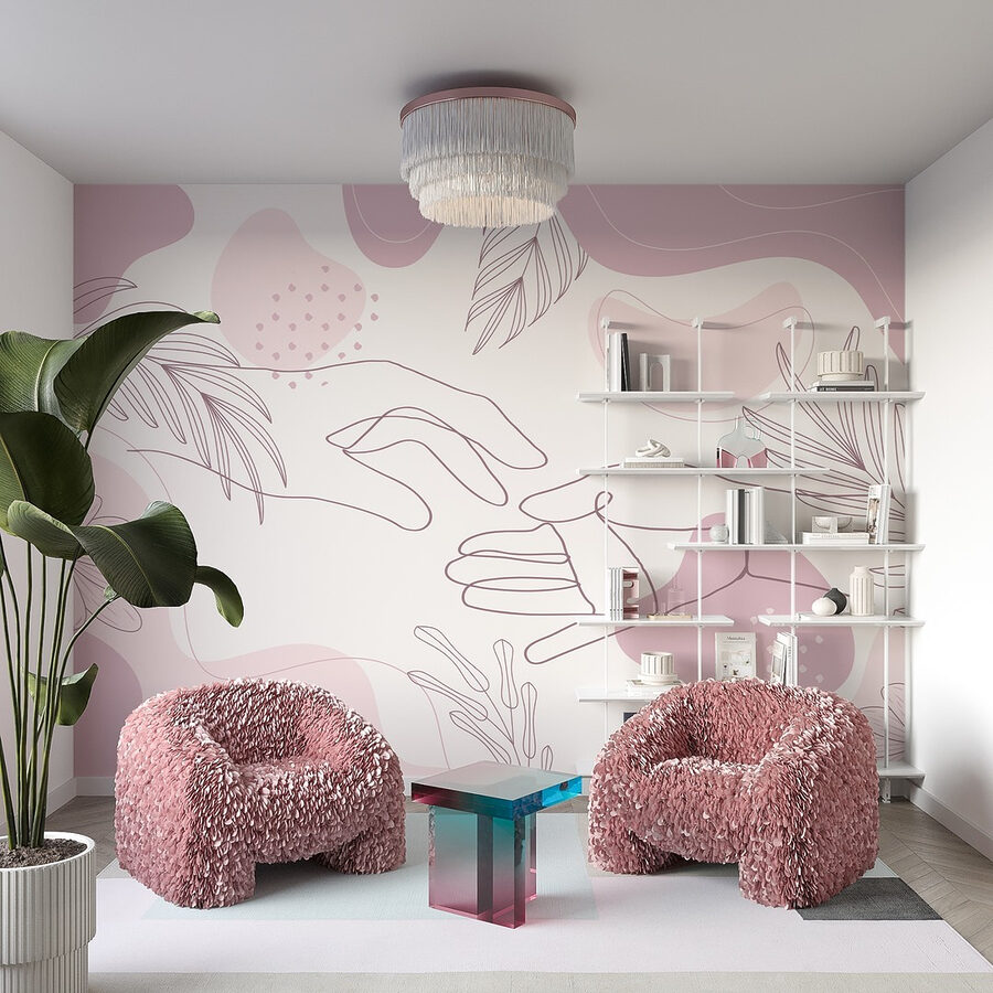Wall murals Drawing of two hands - Image 2