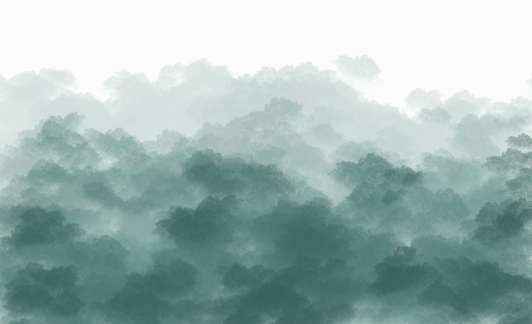 Foggy green and white sky