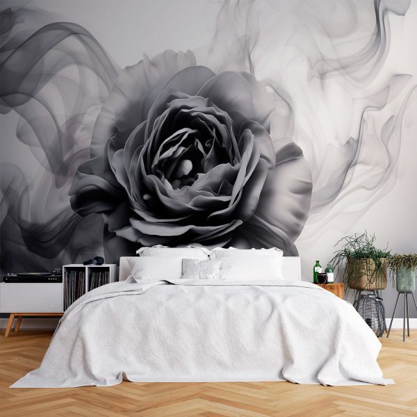Wall murals Wall murals Black and white image of a rose (SKU: w01907)