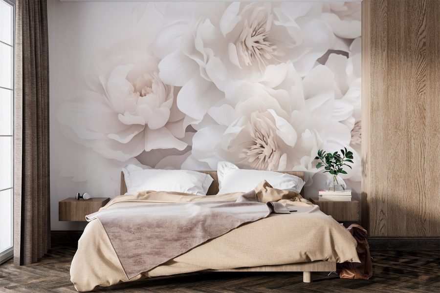 Wall murals Group of white flowers