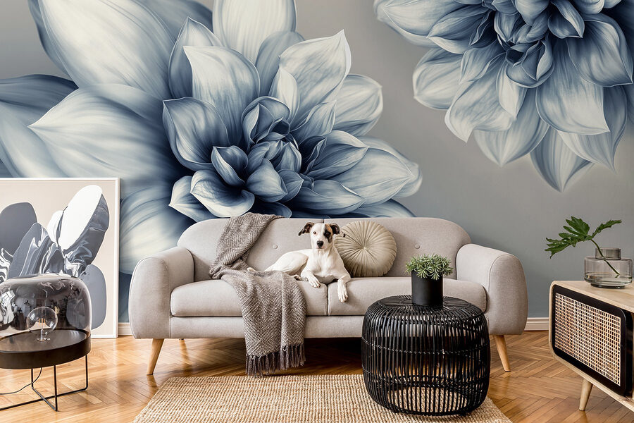 Elegant floral design in monochrome tones