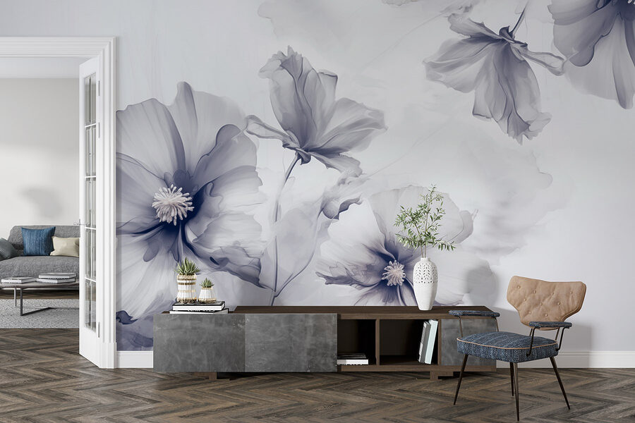 Group of flowers on a white background