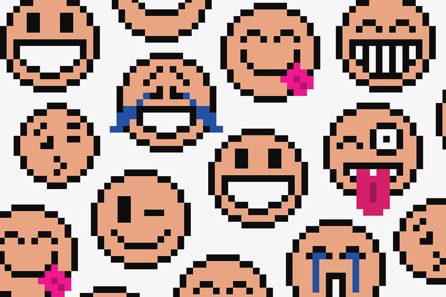 Wall murals Seamless pattern of smiley faces - Image 3