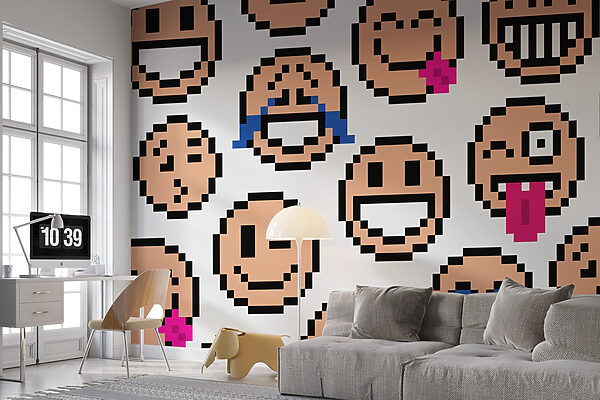 Seamless pattern of smiley faces Seamless pattern of smiley faces
