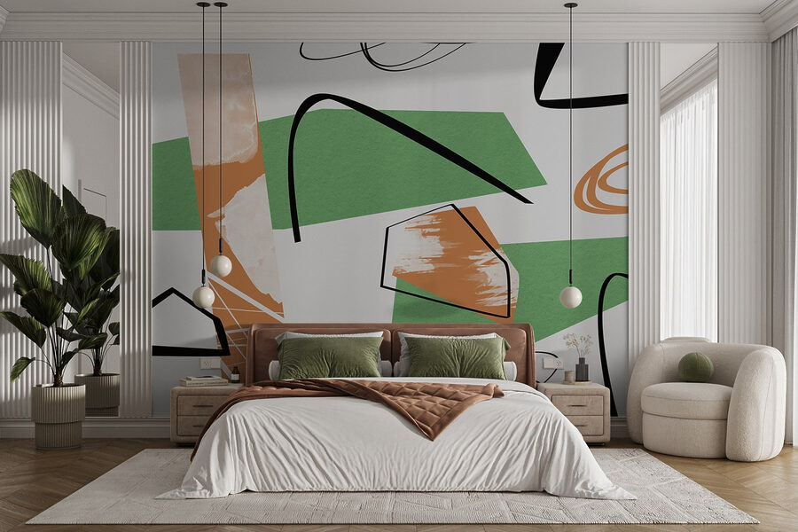 Abstract shapes in vibrant colors.