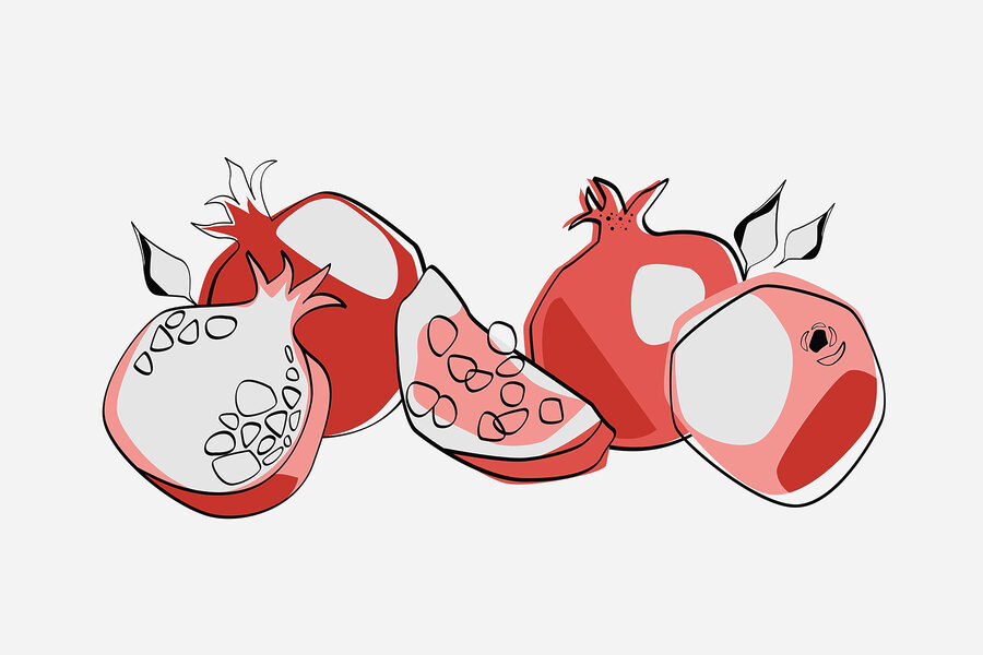 Group of pomegranates