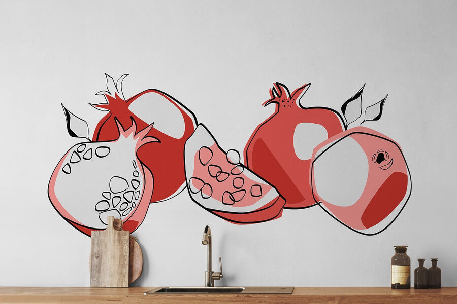 Group of pomegranates