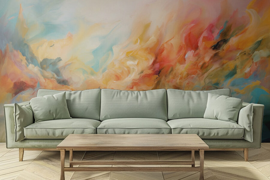 Colorful painting of a cloud of paint Colorful painting of a cloud of paint