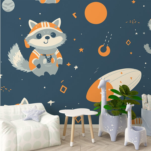 Pattern of raccoons and planets Pattern of raccoons and planets