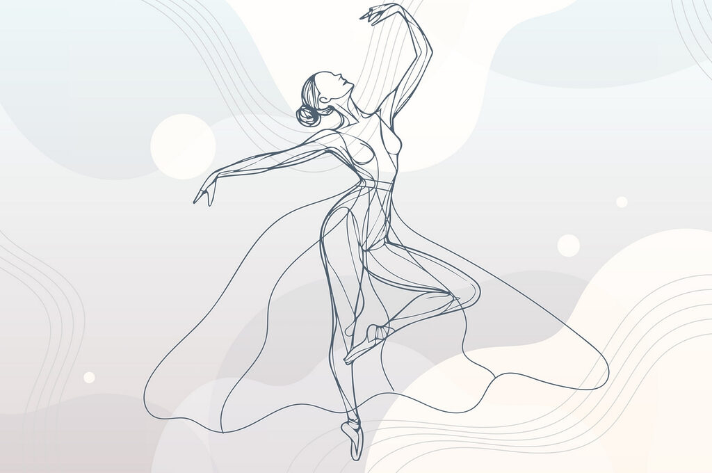 Drawing of a woman dancing Drawing of a woman dancing