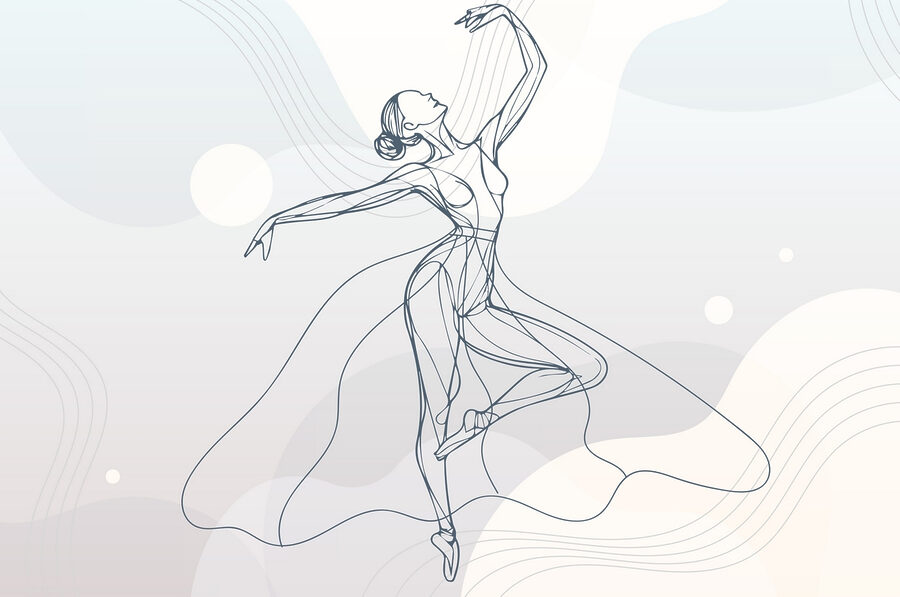 Drawing of a woman dancing