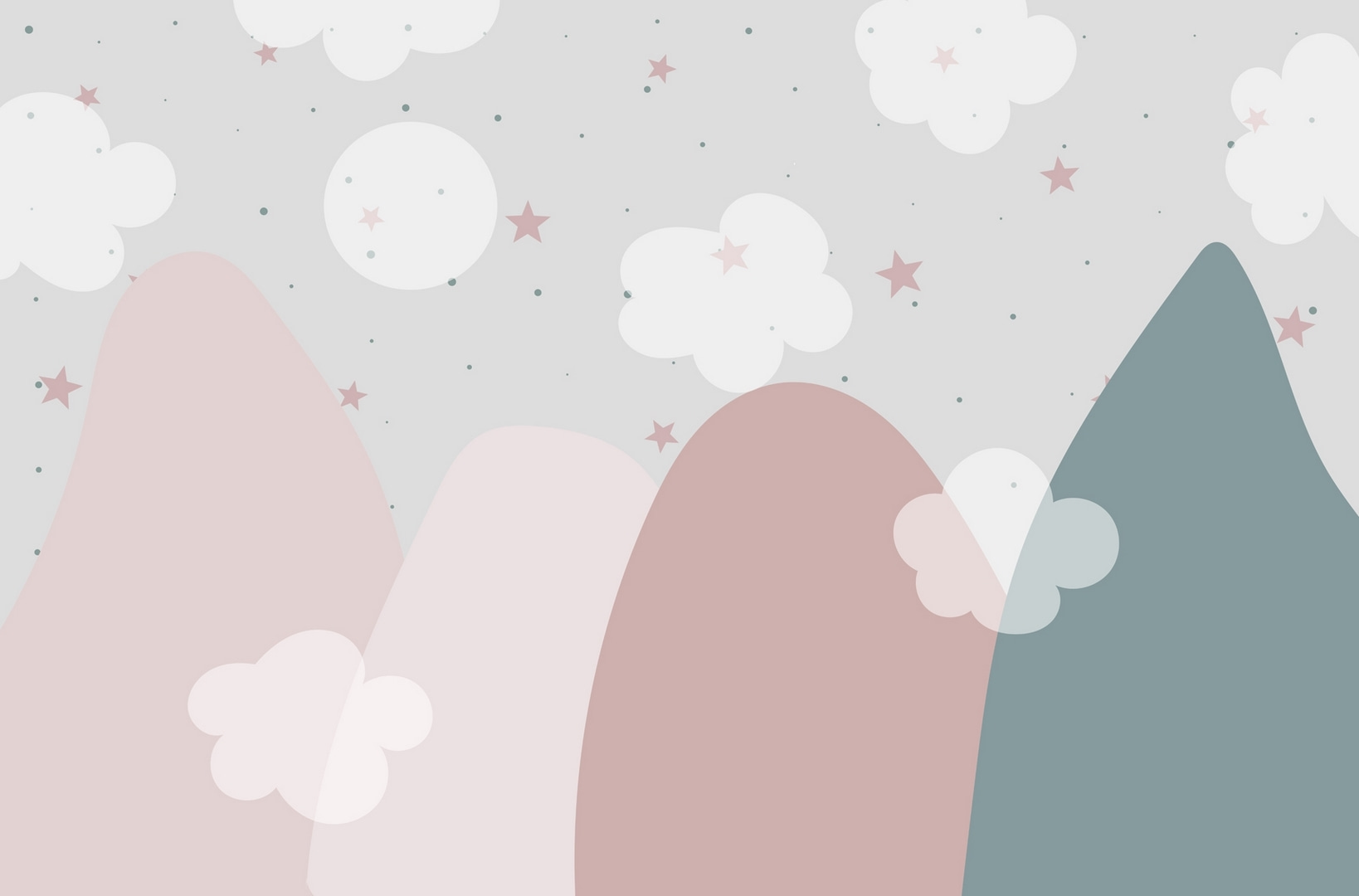 Landscape with clouds and stars