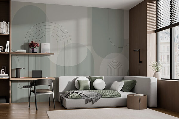 Grey and white background with lines and circles Grey and white background with lines and circles