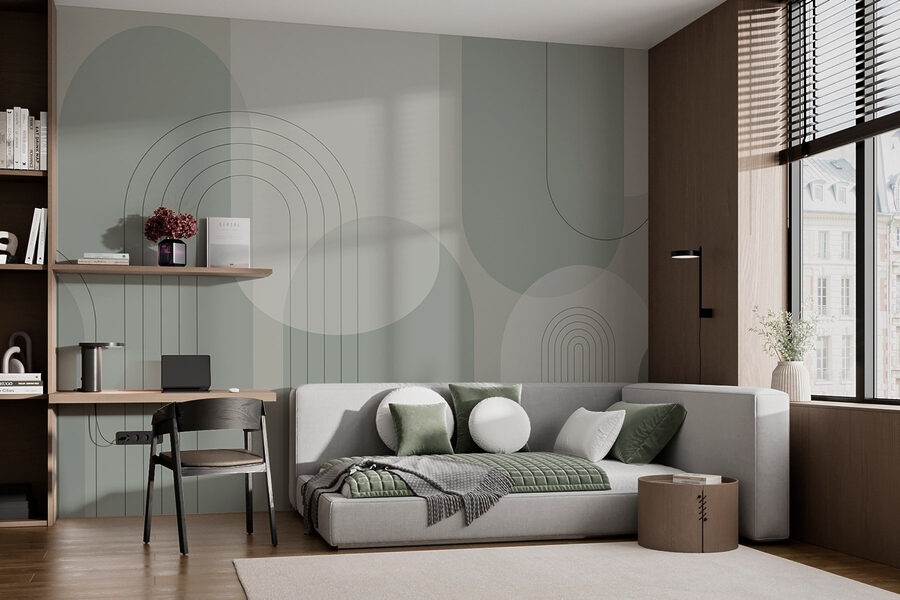 Grey and white background with lines and circles Grey and white background with lines and circles