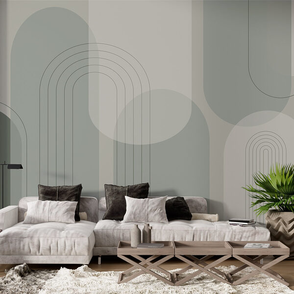 Grey and white background with lines and circles Grey and white background with lines and circles