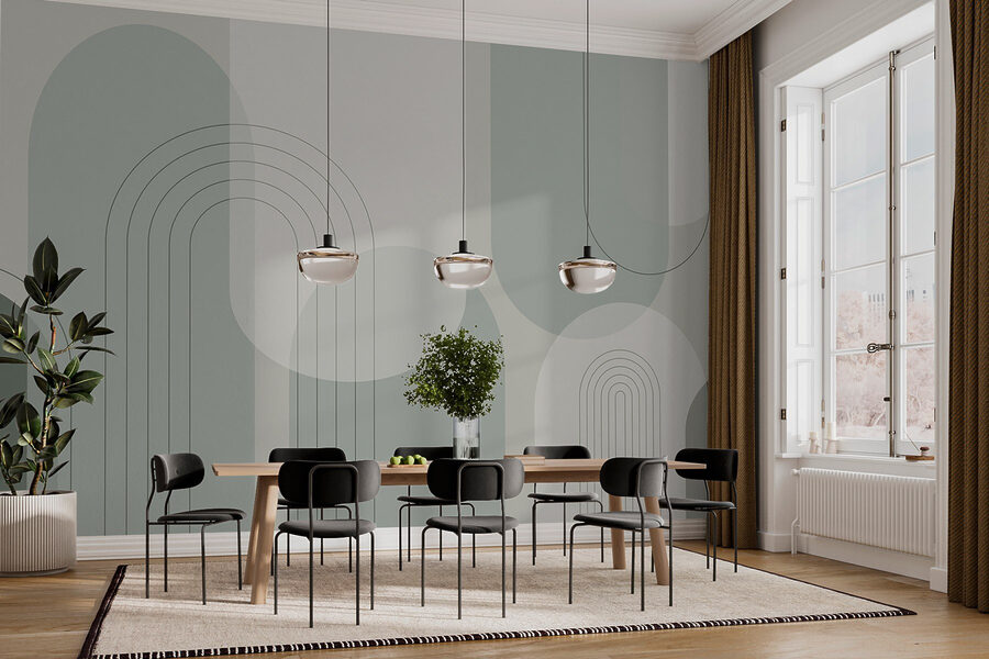 Grey and white background with lines and circles Grey and white background with lines and circles
