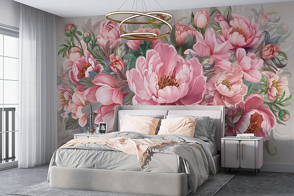 Painting of pink flowers Painting of pink flowers