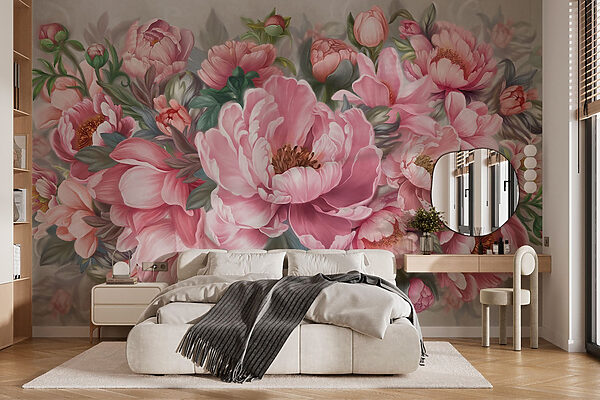 Painting of pink flowers Painting of pink flowers
