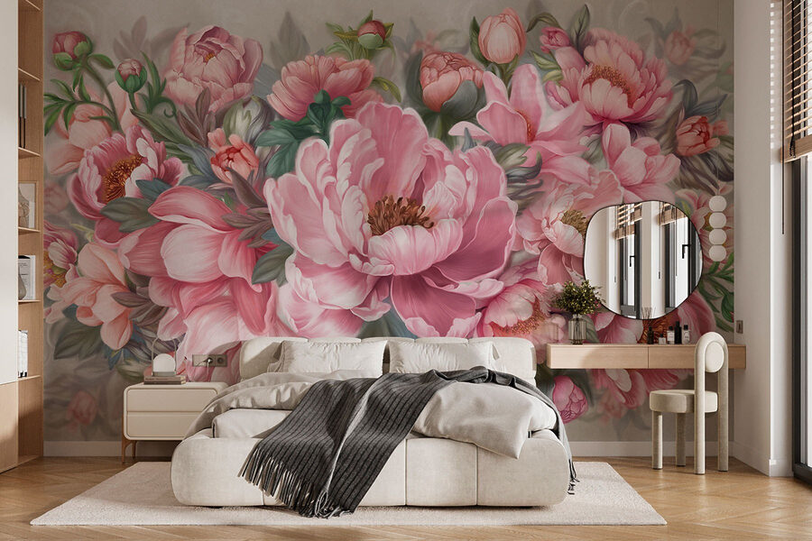 Painting of pink flowers