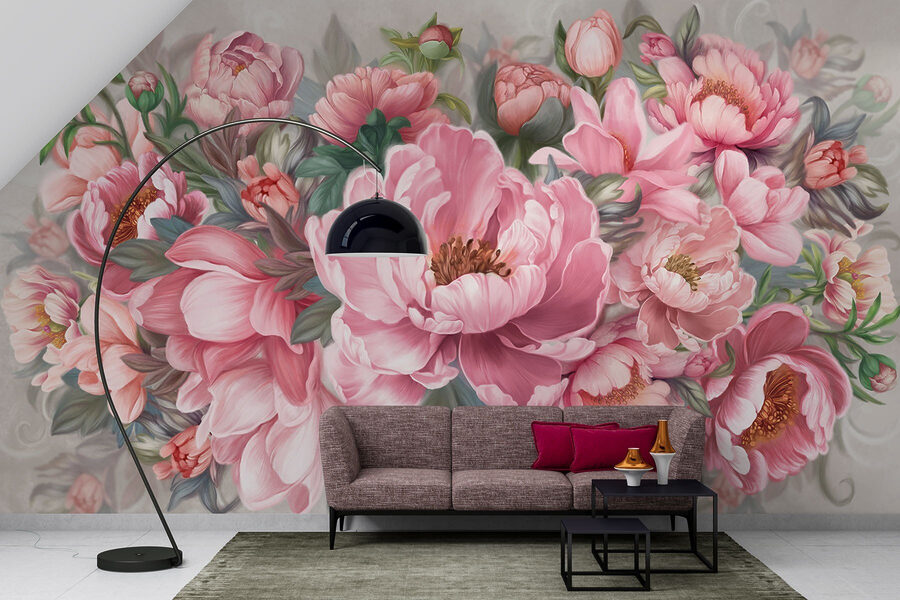 Painting of pink flowers