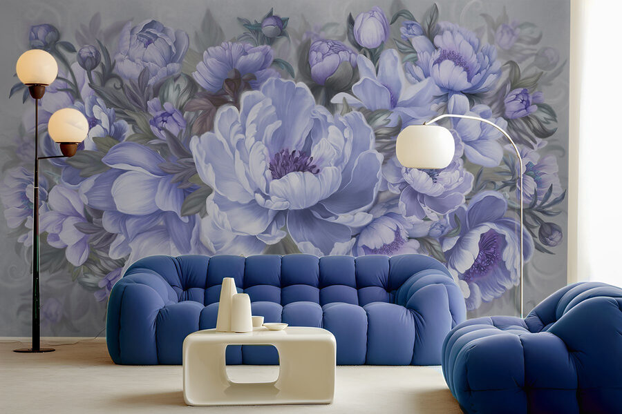 Painting of flowers and leaves