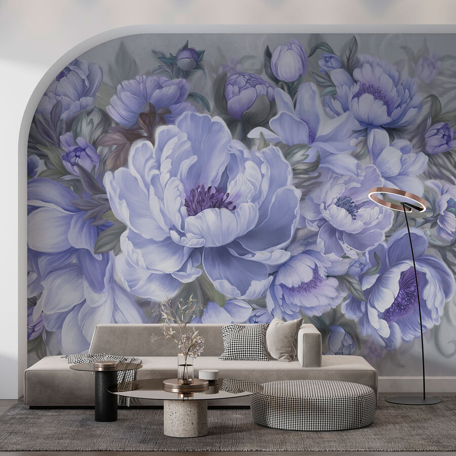 Painting of flowers and leaves
