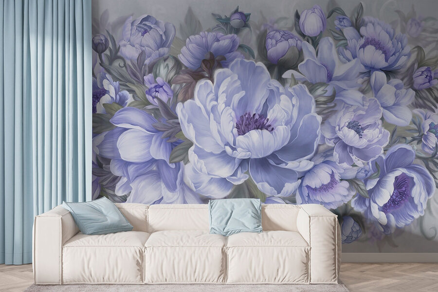 Painting of flowers and leaves