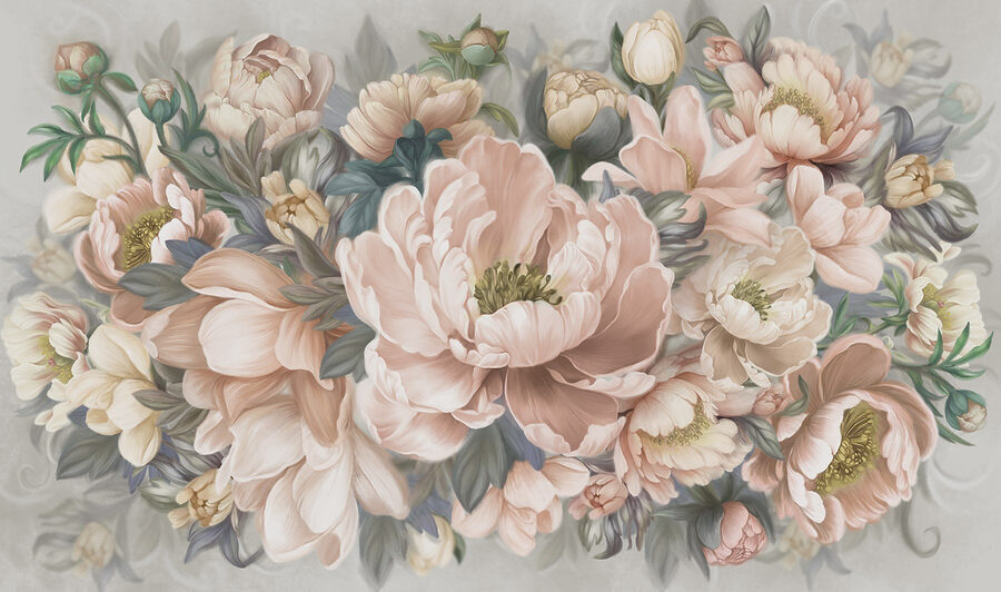 Delicate blooms in soft pastel hues