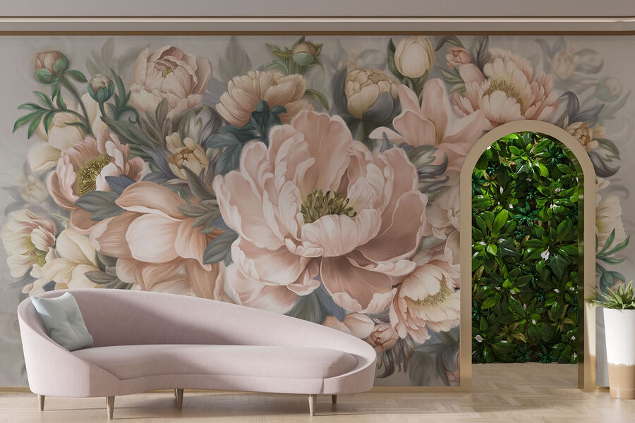 Delicate blooms in soft pastel hues