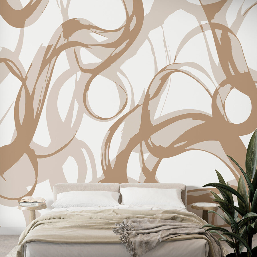 White and brown swirls