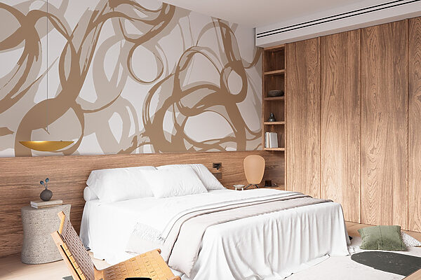 White and brown swirls