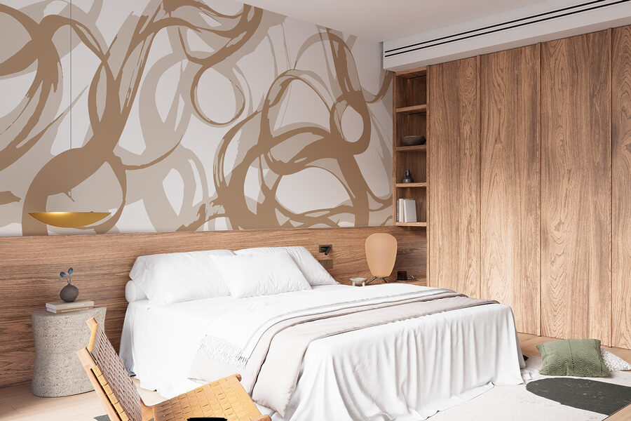 White and brown swirls