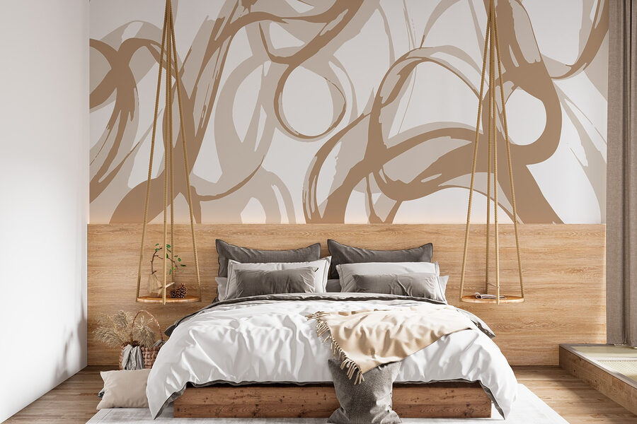 White and brown swirls