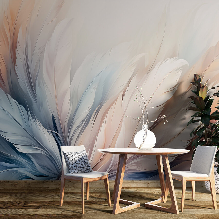 Delicate hues of soft feather textures