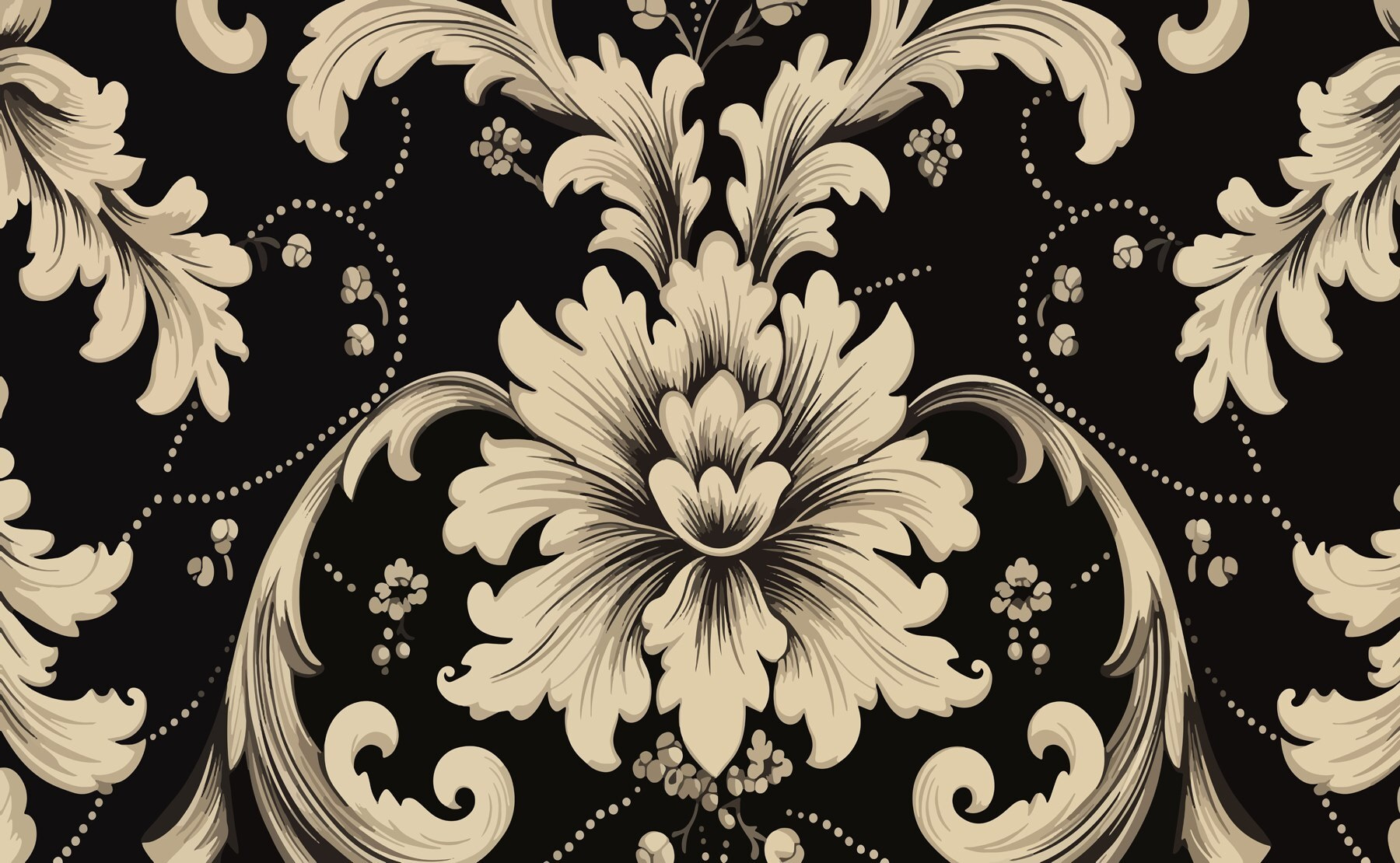 Intricate floral pattern on dark background Intricate floral pattern on dark background