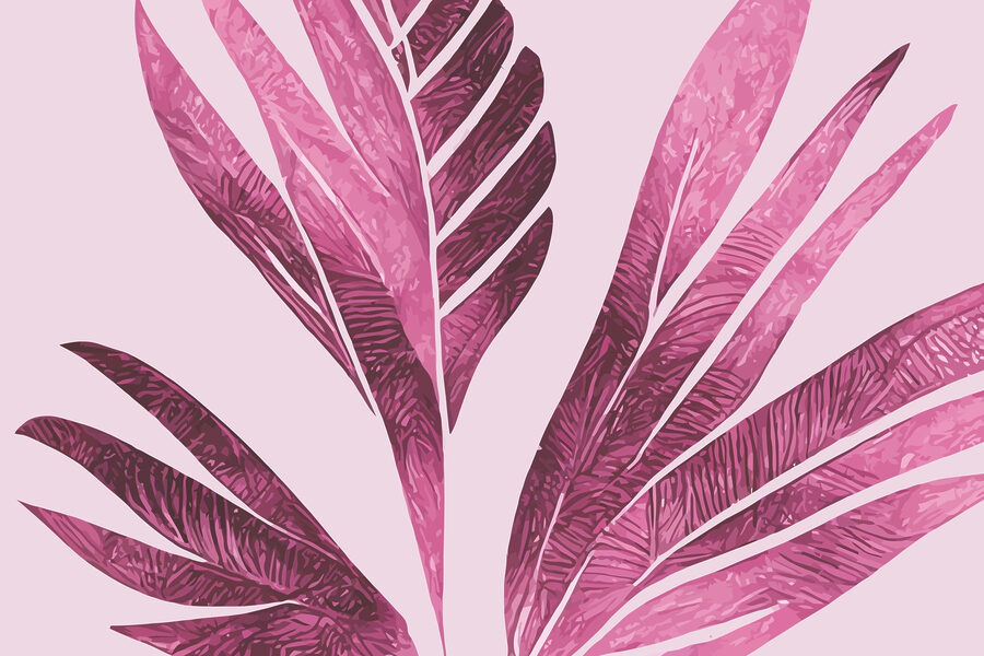 Elegant pink foliage on soft background